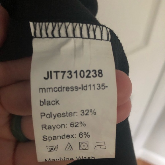 SHEIN Black One Shoulder Flutter Sleeve Party Dress with Side Slit - Picture 3 of 6